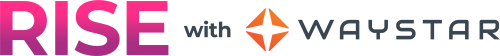 Rise with Waystar logos