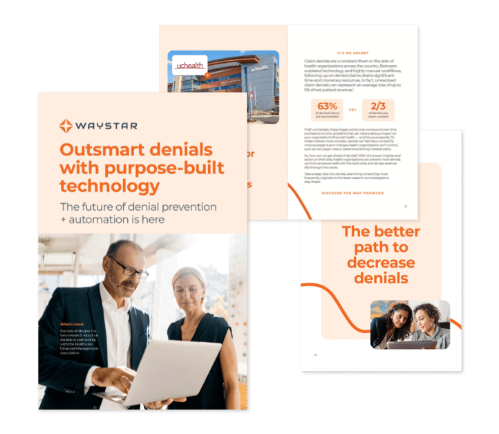 healthcare denials management study by HFMA and Waystar cover art