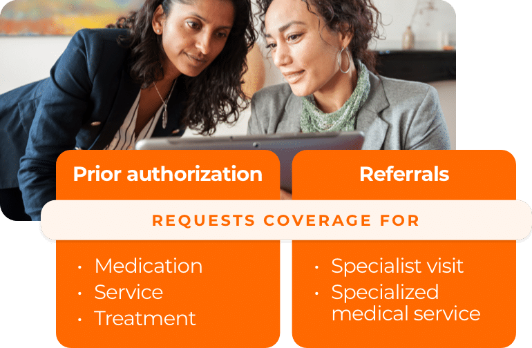 Prior authorization vs. Referrals chart. 