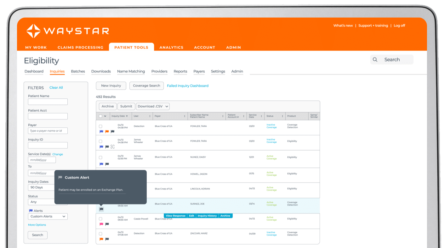 Custom alerts in Eligibility Verification